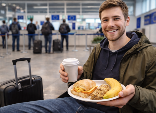 O que comem os viajantes no dia em que atravessam a fronteira: quando o stress tira o apetite
